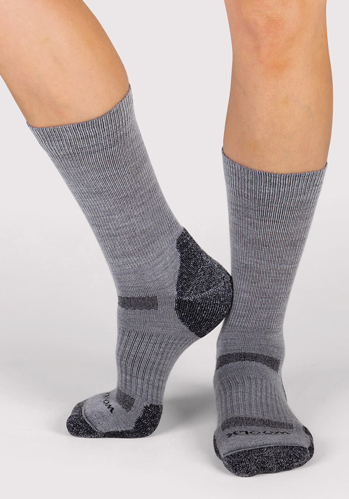 Humktnn | Women’s Lightweight Merino Wool Crew Socks for Everyday Wear, Grey