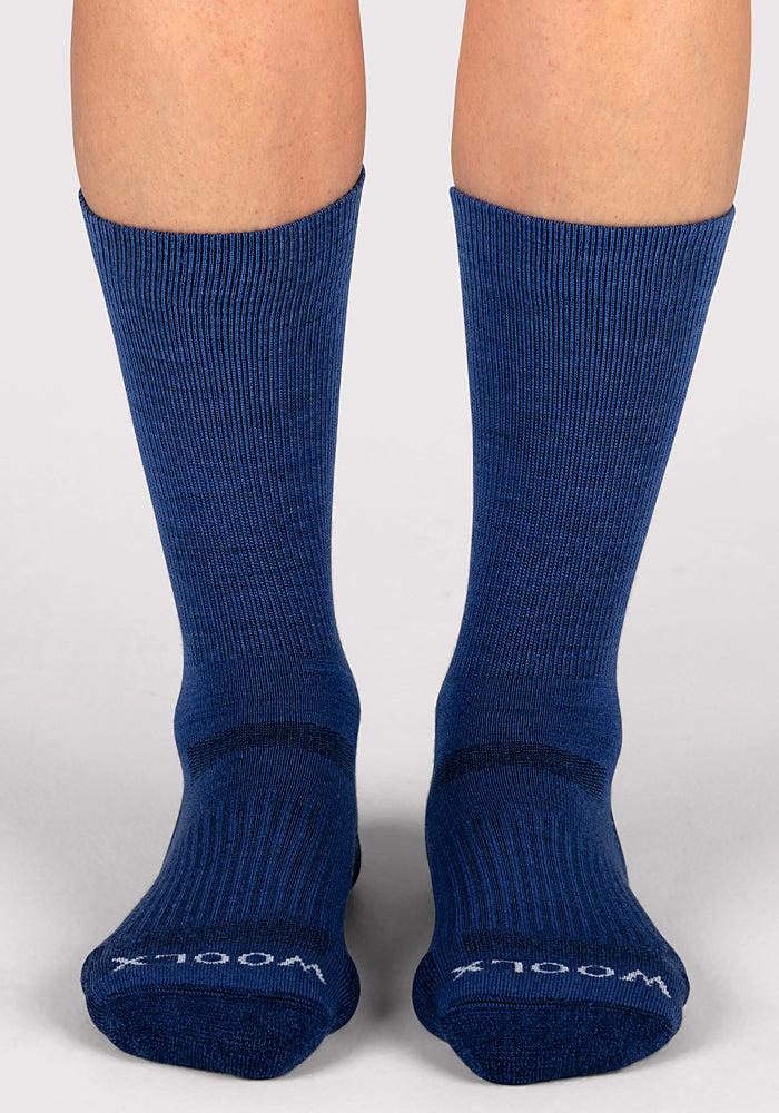 Humktnn | Women’s Lightweight Merino Wool Crew Socks for Everyday Wear – Sailor Blue