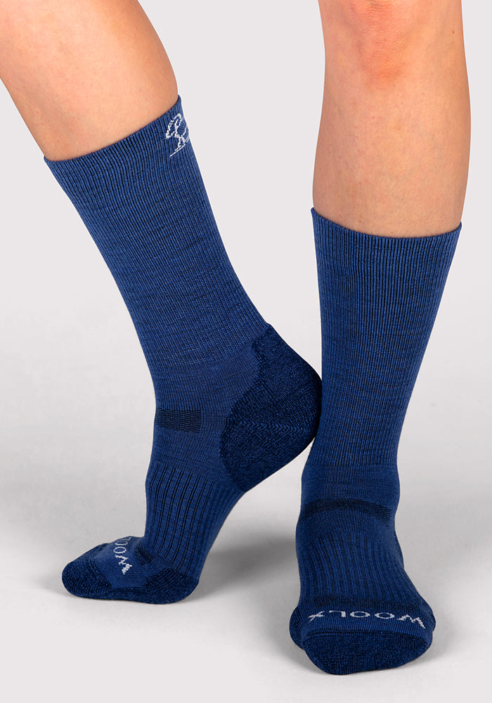 Humktnn | Women’s Lightweight Merino Wool Crew Socks for Everyday Wear – Sailor Blue