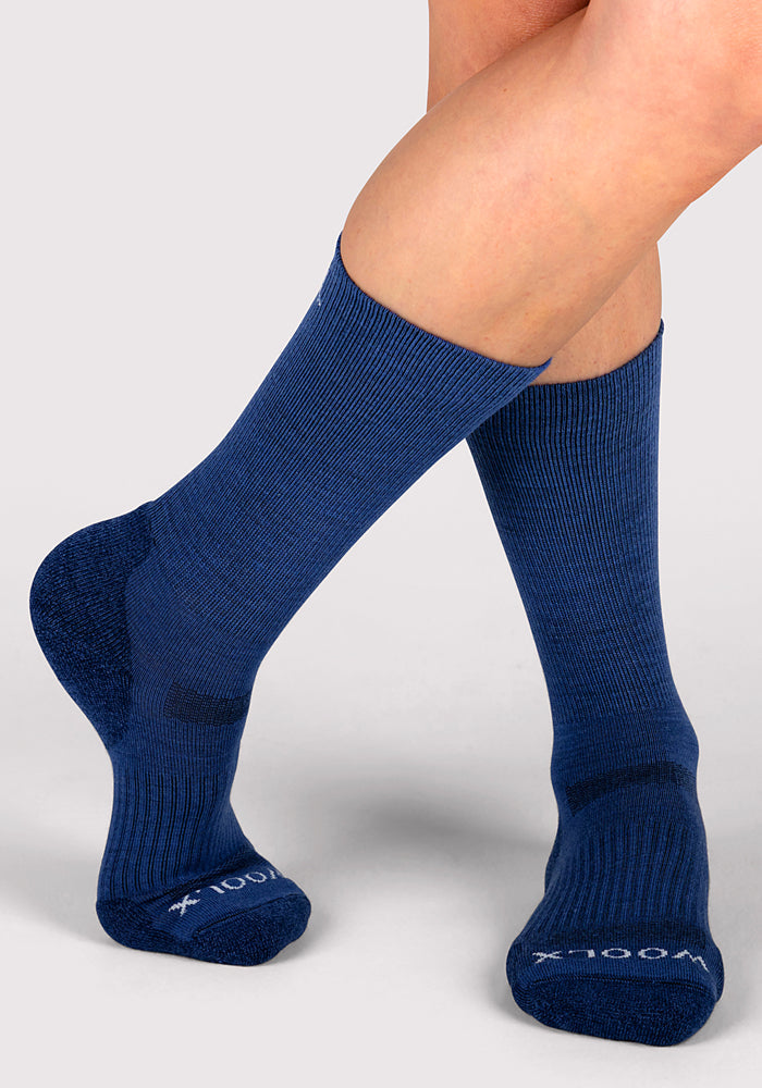 Humktnn | Women’s Lightweight Merino Wool Crew Socks for Everyday Wear – Sailor Blue