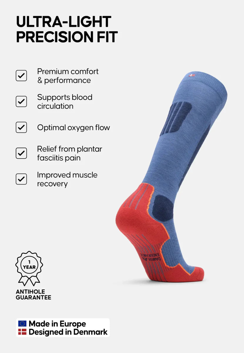 Humktnn| Lightweight Merino Ski Socks for Precision Fit and Control