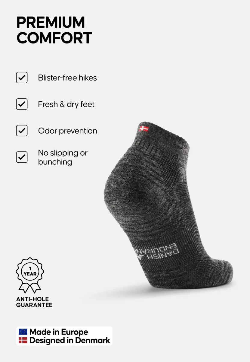 Humktnn | Low-Cut Merino Wool Hiking Socks for Mild Weather Adventures