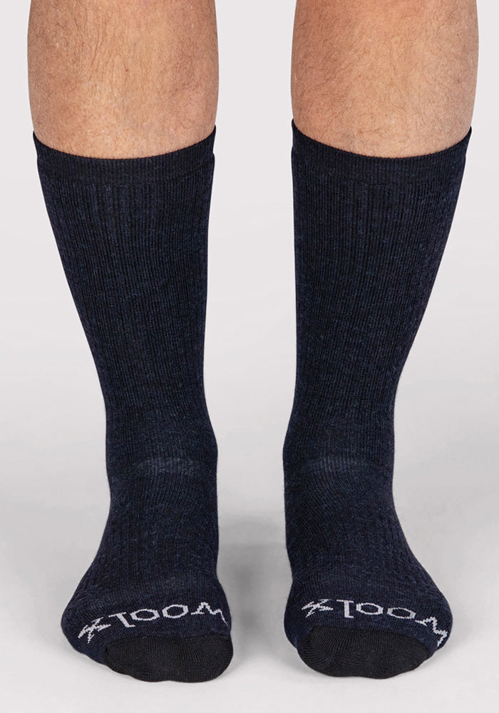 Humktnn | Men’s Full Cushion Merino Wool Crew Socks for Hiking Performance