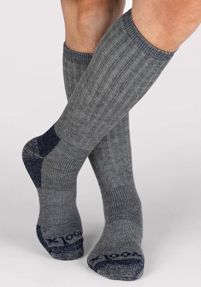 Humktnn | Men’s Heavyweight Merino Wool Over-The-Calf Socks for Extreme Cold, Full Cushion