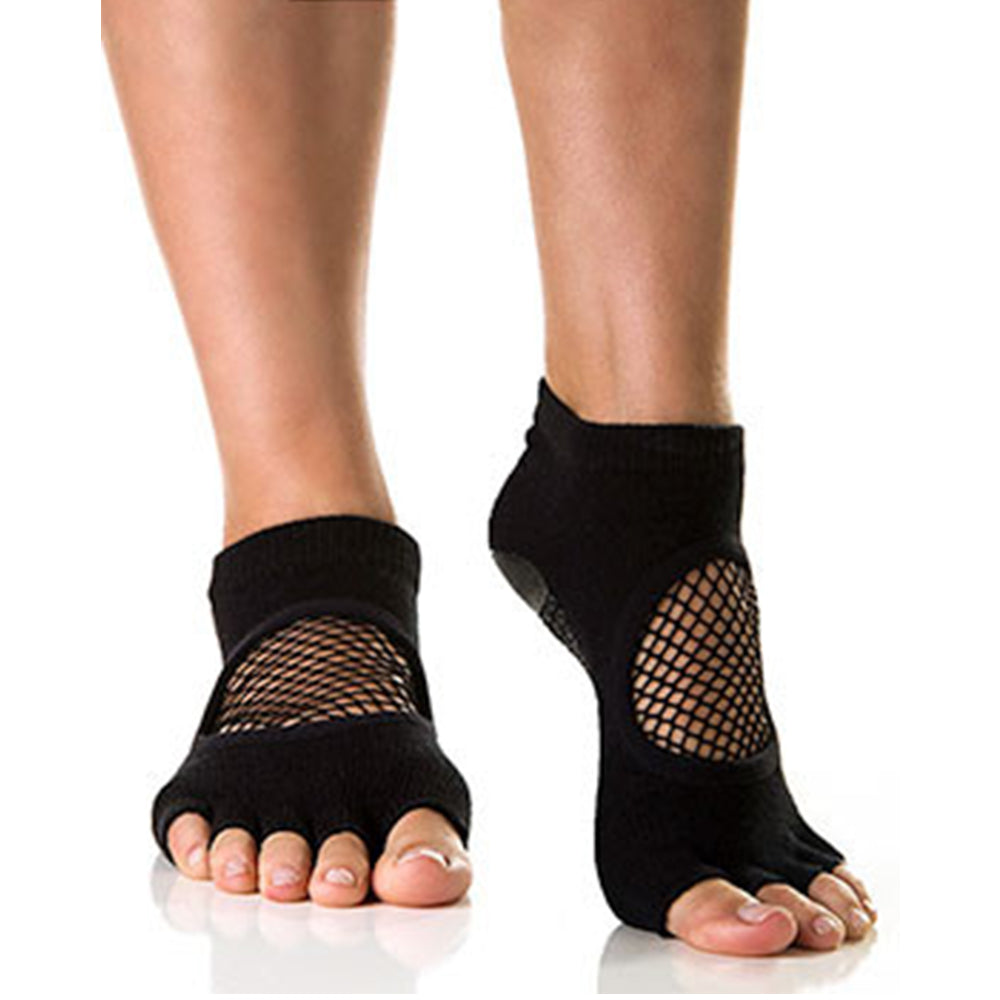 Humktnn | Women’s Open Toe Grip Socks with Mesh Cutout and Anti-Slip Sole