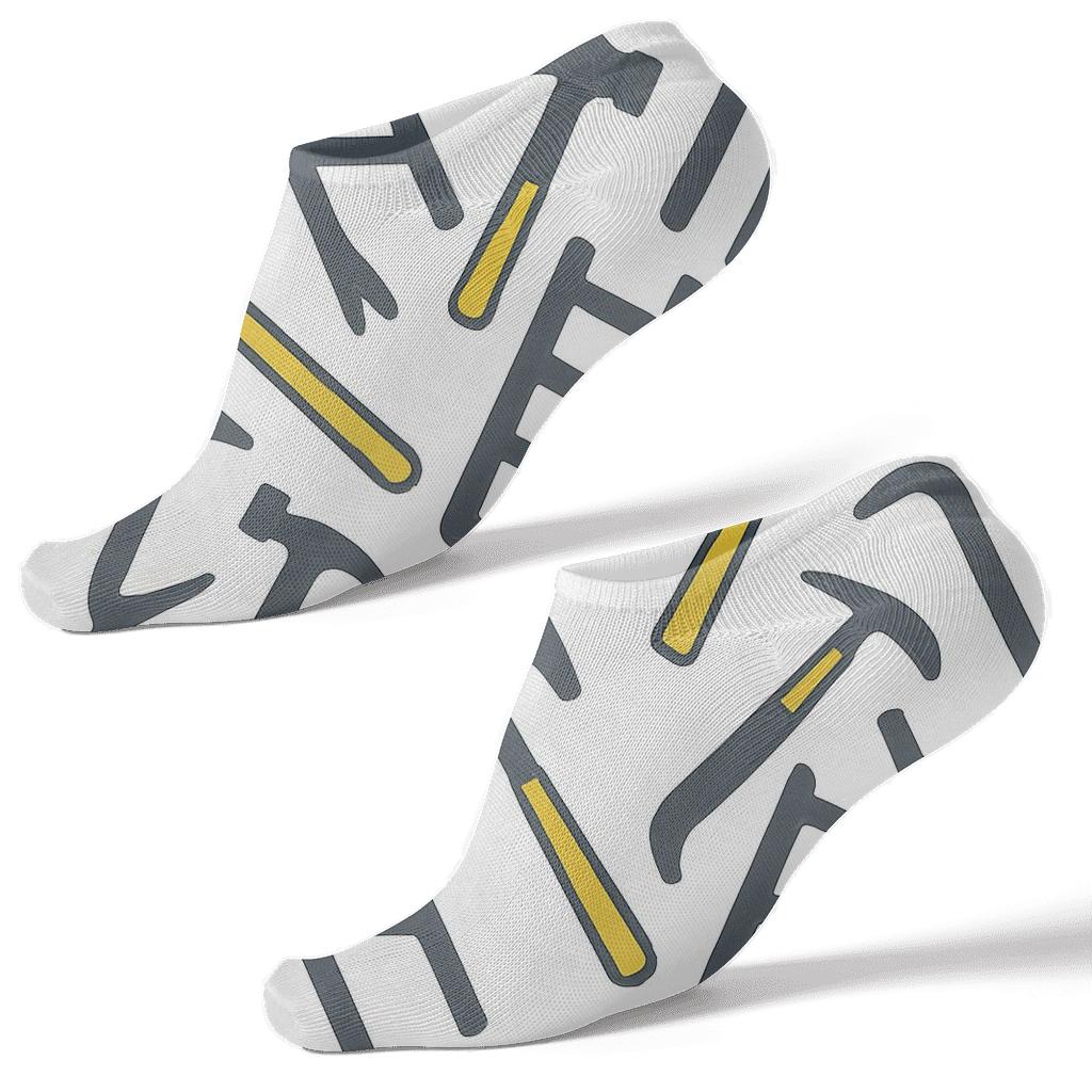 Humktnn | Roofer Tool Chevron Ankle Socks – Ladder Pattern Casual Socks