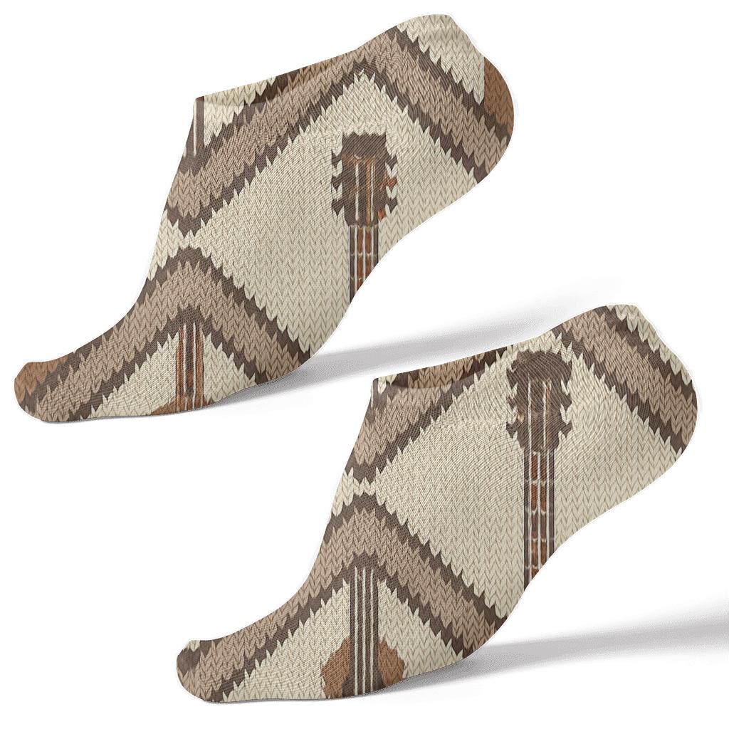Humktnn | Guitar String Knit Chevron Ankle Socks – Music Pattern Socks