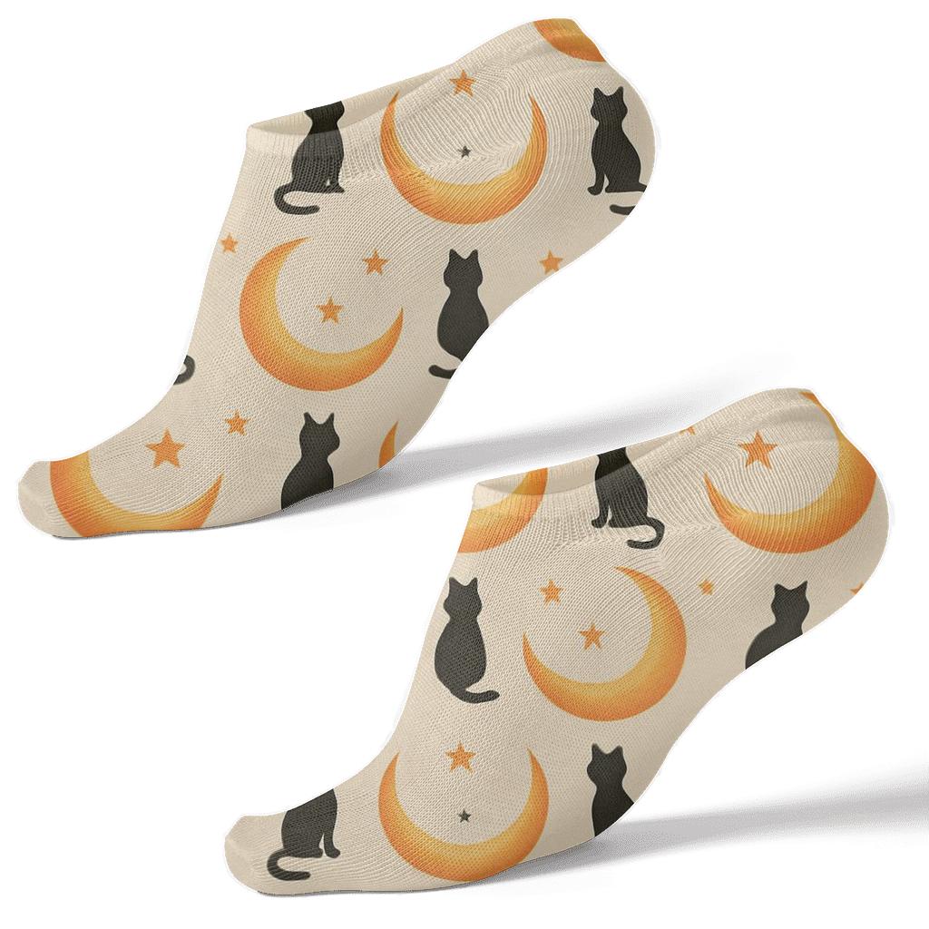 Humktnn | Harvest Moon Ankle Socks – Orange Halo Scallop Neutral Socks