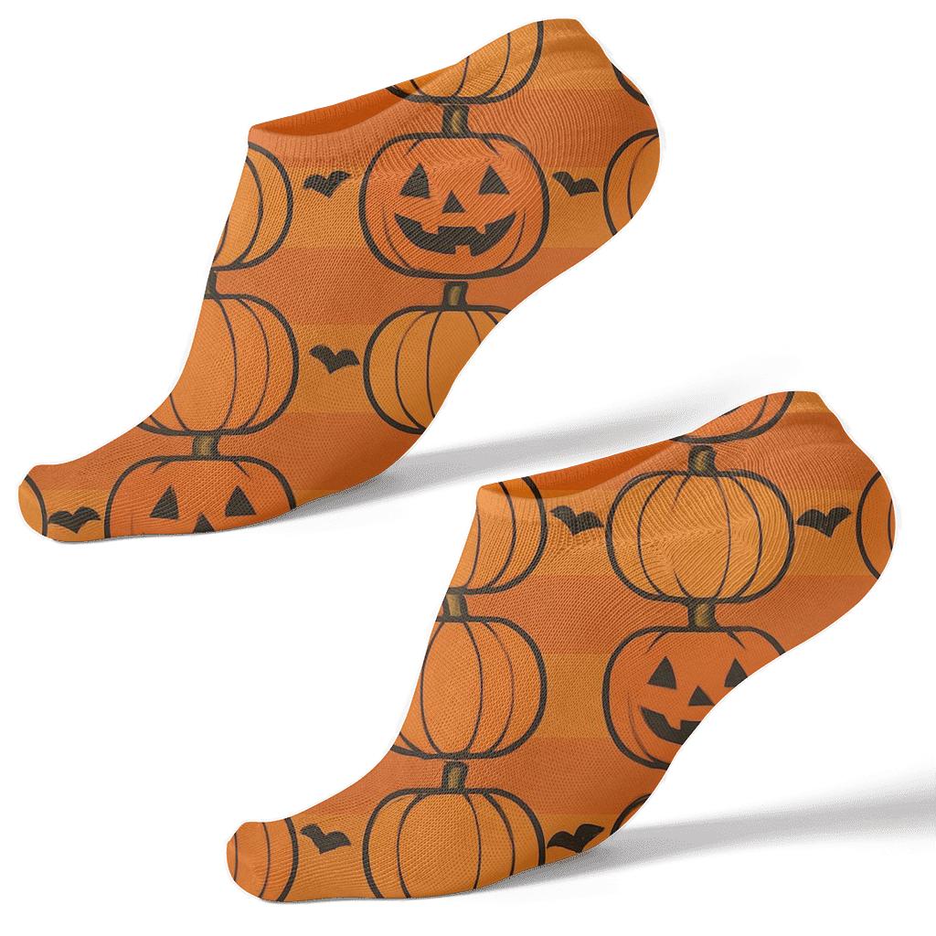 Humktnn | Pumpkin Stripe Ankle Socks – Orange Fall Pattern Design