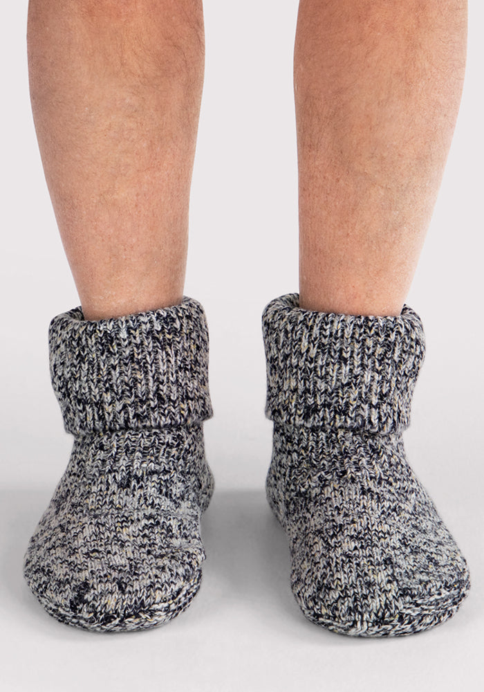 Humktnn | Men’s Merino Wool Slipper Socks with Grip Sole for Warm Indoor Comfort