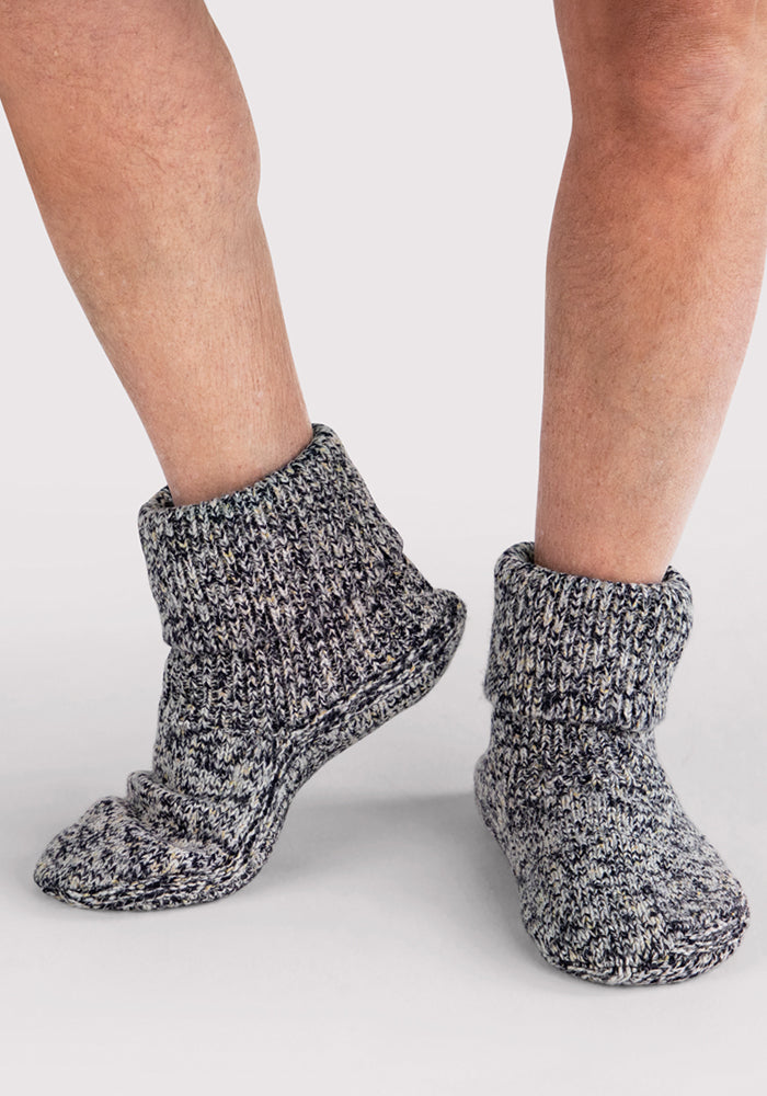 Humktnn | Men’s Merino Wool Slipper Socks with Grip Sole for Warm Indoor Comfort
