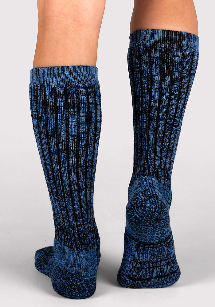 Humktnn | Women’s Mid-Calf Merino Wool Socks with Full Cushion, Steel Blue