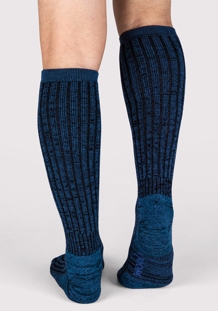 Humktnn | Men’s Mid-Calf Merino Wool Socks for Cold Weather Comfort – Steel Blue