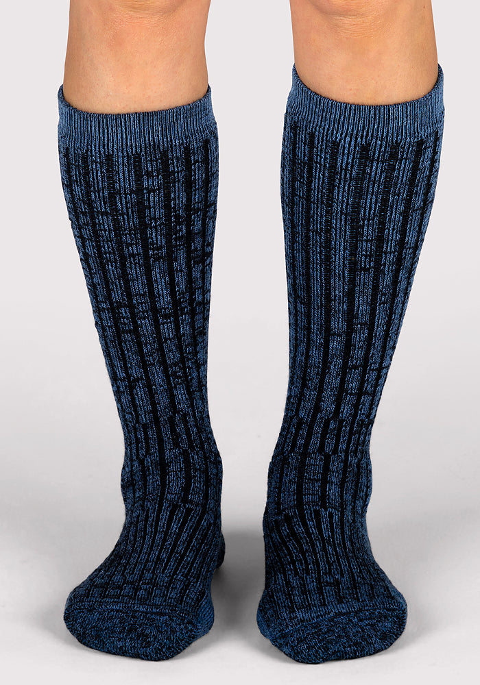 Humktnn | Women’s Mid-Calf Merino Wool Socks with Full Cushion, Steel Blue