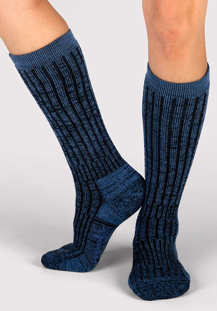 Humktnn | Women’s Mid-Calf Merino Wool Socks with Full Cushion, Steel Blue