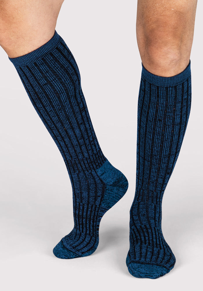 Humktnn | Men’s Mid-Calf Merino Wool Socks for Cold Weather Comfort – Steel Blue