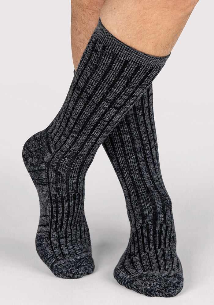 Humktnn | Men’s Merino Wool Silk Blend Crew Socks for Everyday Warmth