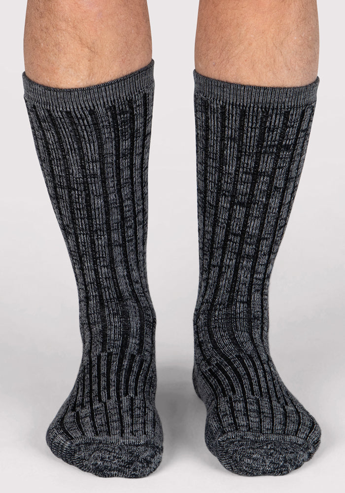 Humktnn | Men’s Merino Wool Silk Blend Crew Socks for Everyday Warmth