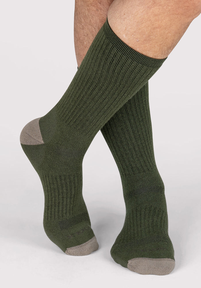 Humktnn | Men’s Merino Wool Crew Socks with Full Cushion for Hiking & Everyday Wear