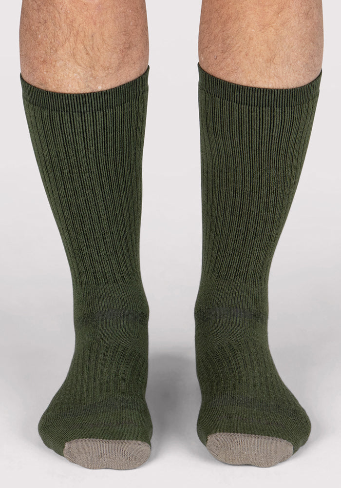 Humktnn | Men’s Merino Wool Crew Socks with Full Cushion for Hiking & Everyday Wear