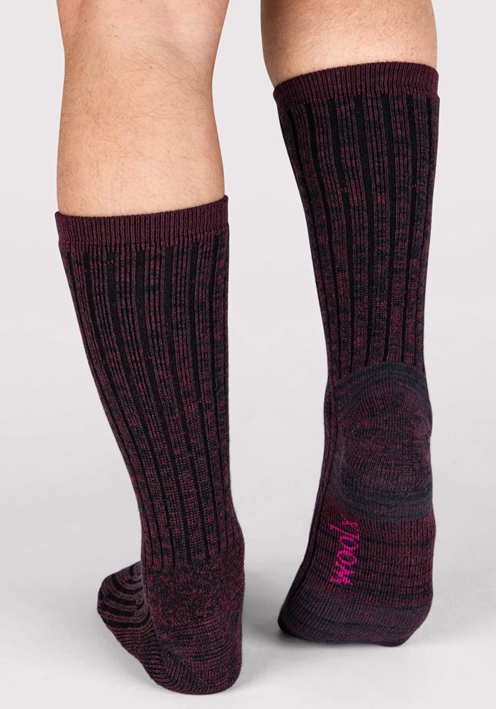 Humktnn | Men’s Merino Wool Crew Socks for Cold Weather Comfort – Warm Violet
