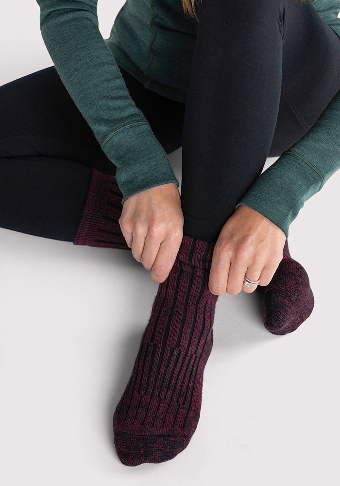 Humktnn| Women’s Merino Wool Crew Socks for Warm Indoor Comfort