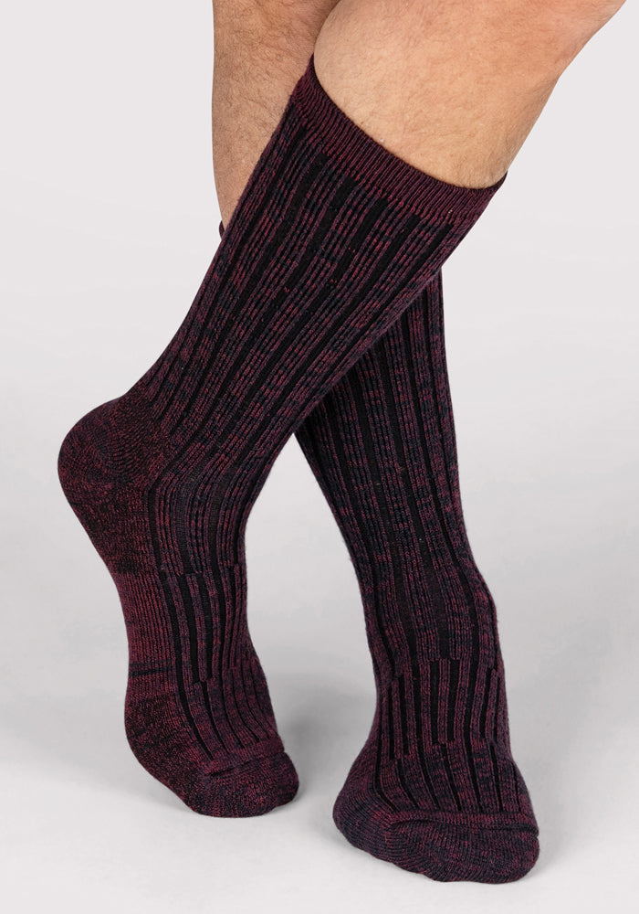 Humktnn | Men’s Merino Wool Crew Socks for Cold Weather Comfort – Warm Violet