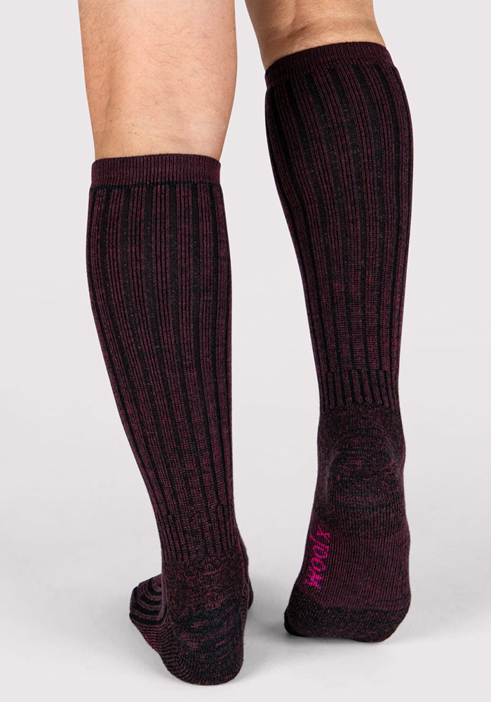 Humktnn | Men’s Mid-Calf Merino Wool Socks with Silk Blend, Cushioned Warm Socks for Cold Weather