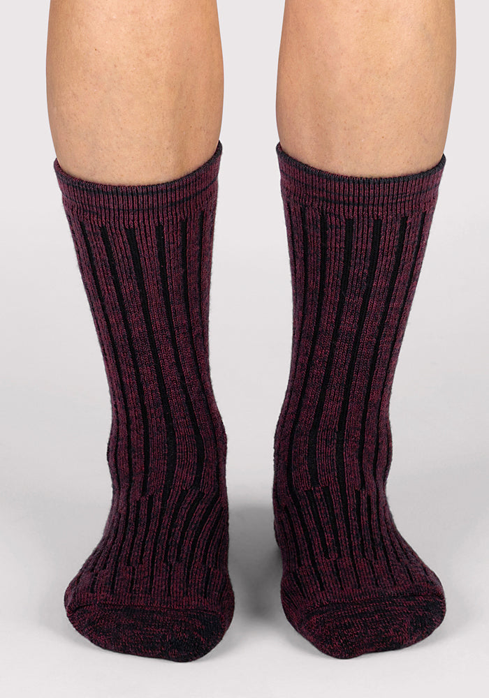 Humktnn| Women’s Merino Wool Crew Socks for Warm Indoor Comfort