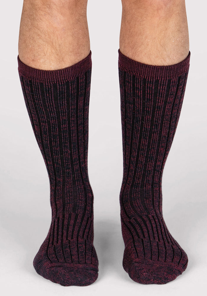 Humktnn | Men’s Merino Wool Crew Socks for Cold Weather Comfort – Warm Violet