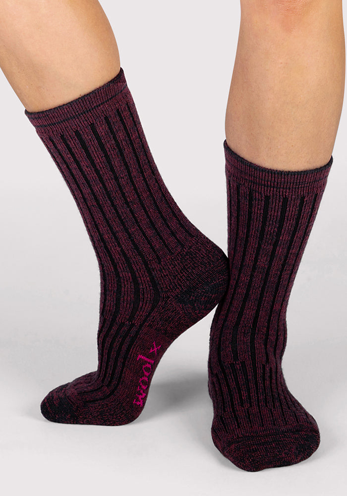 Humktnn| Women’s Merino Wool Crew Socks for Warm Indoor Comfort