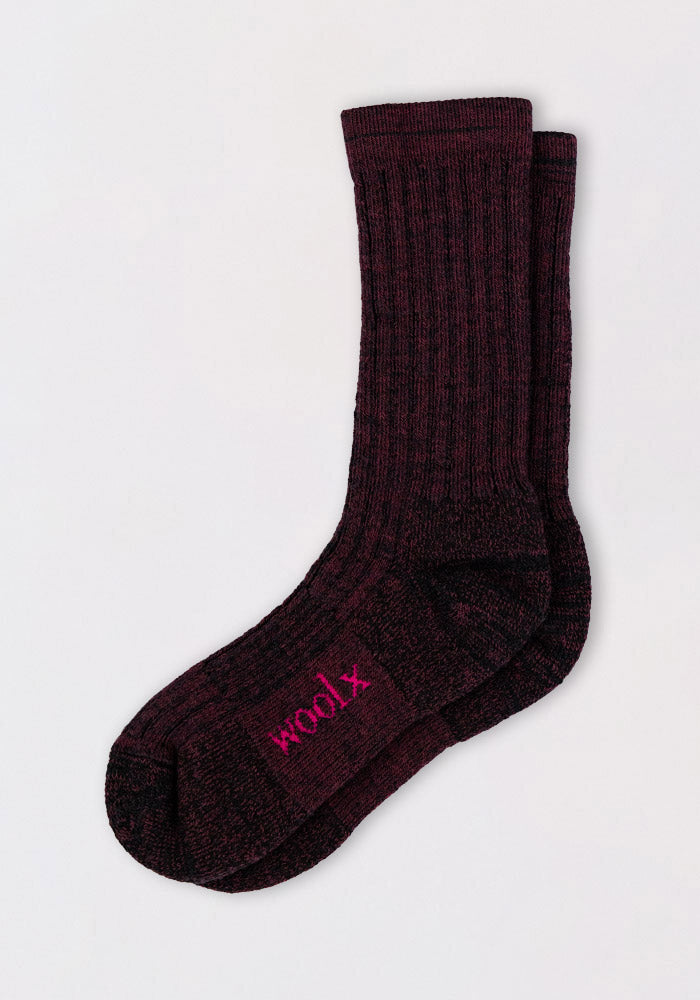 Humktnn | Men’s Merino Wool Crew Socks for Cold Weather Comfort – Warm Violet