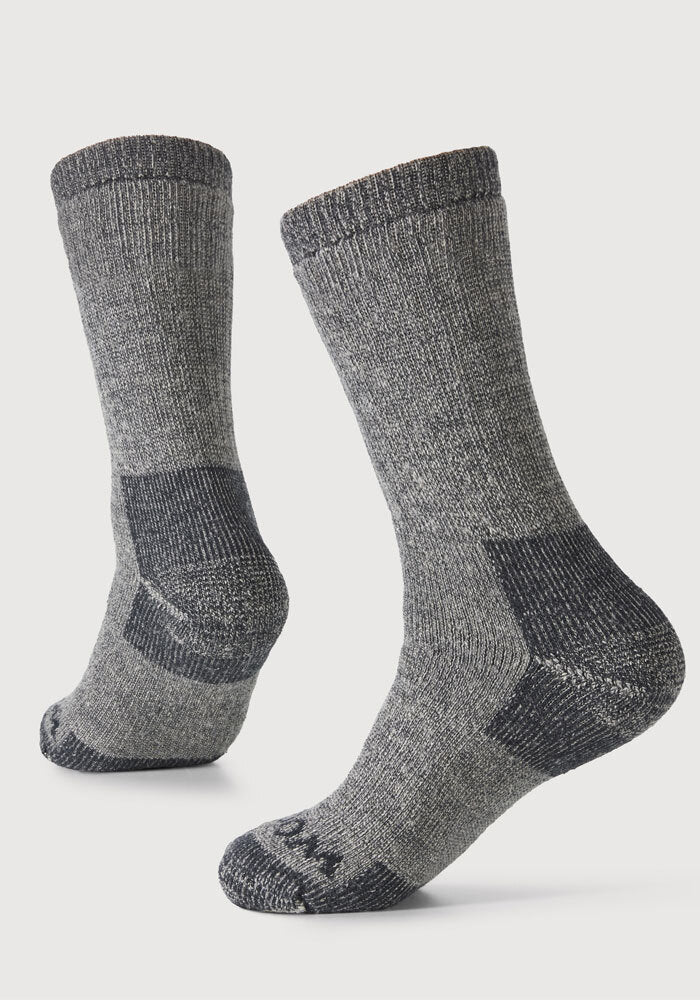 Humktnn | Men’s Heavyweight Merino Wool Crew Socks for Extreme Cold – Charcoal Heather